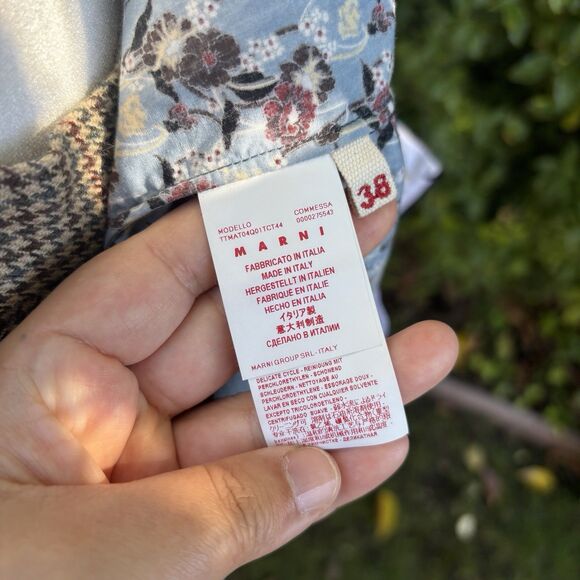 Marni Italy Tunic Top V Neck Sleeveless Floral Print Blouse Size 38 - Picture 6 of 12